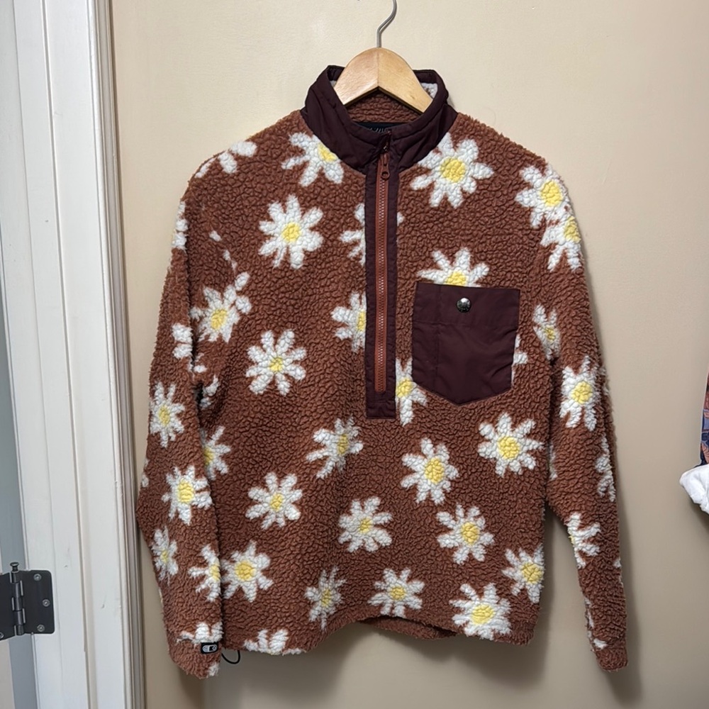 AIRBLASTER Brown Floral Fleece Sweater